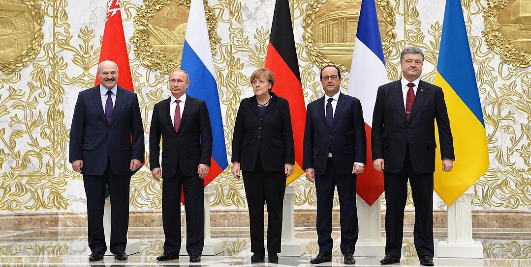 Dirigeants de la Biélorussie, de la Russie, de l'Allemagne, de la France et de l'Ukraine les 11 et 12 février 2015 à Minsk